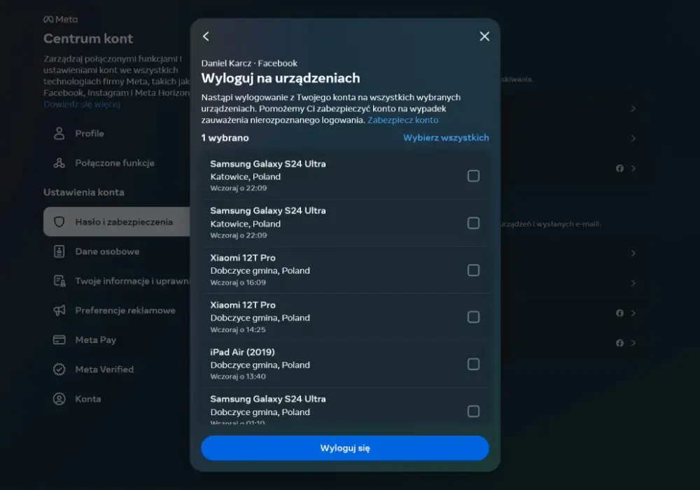 Jak wylogować wszystkie urządzenia z Facebooka i zwiększyć bezpieczeństwo
